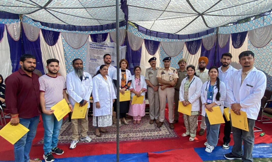 A Mega free medical camp was organized at DPL Jammu in collaboration with J&K Police
