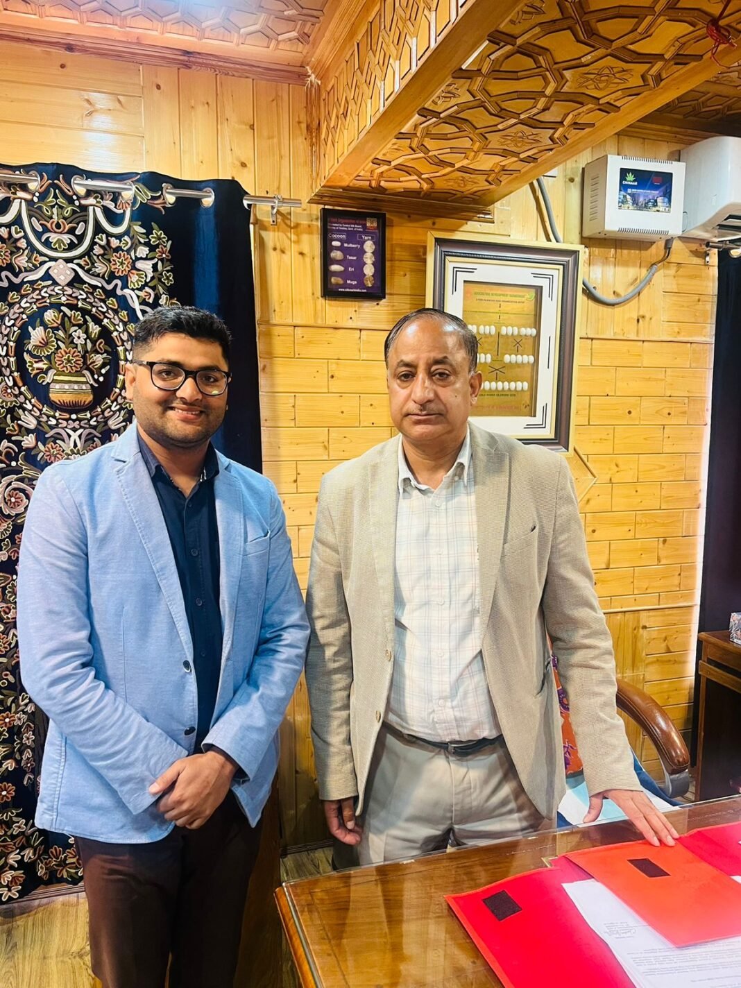 Nations Development Association (NDA) Founder Sushil Singh Charak Meets with Ajaz Ahmad Bhat, IAS, Director of Sericulture, J&K