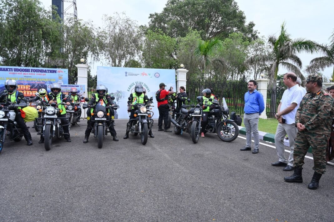 MY Bharat Bikers Expedition to Kargil flagged off from Jammu.