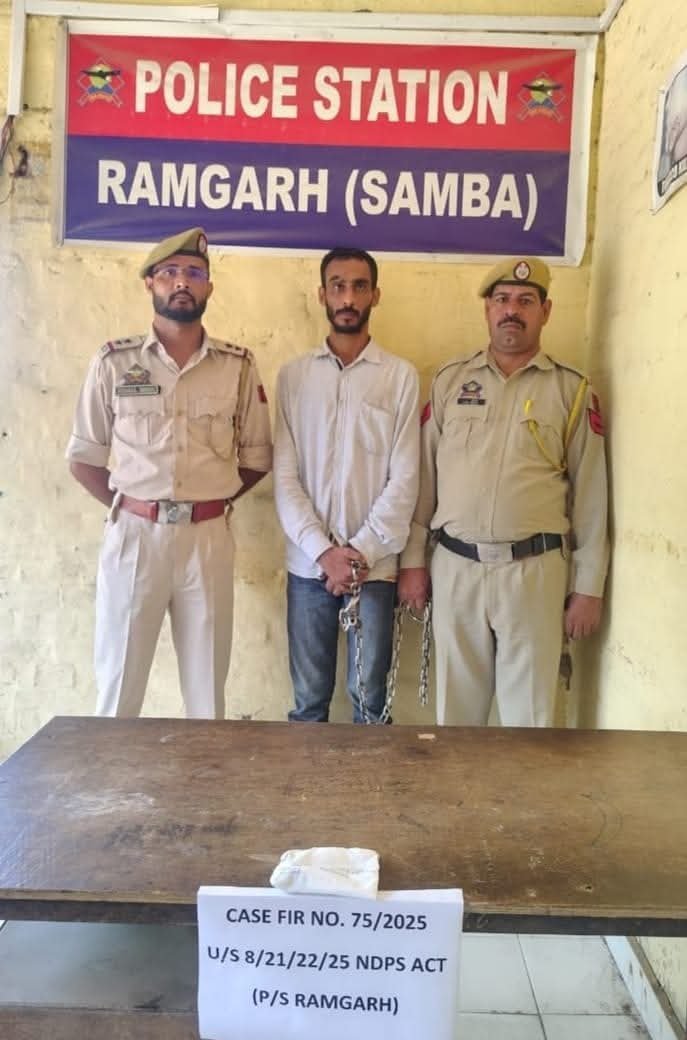 SAMBA POLICE ARRESTED DRUG PEDDLER WITH 5.39 GRAMS HEROIN LIKE SUBSTANCE