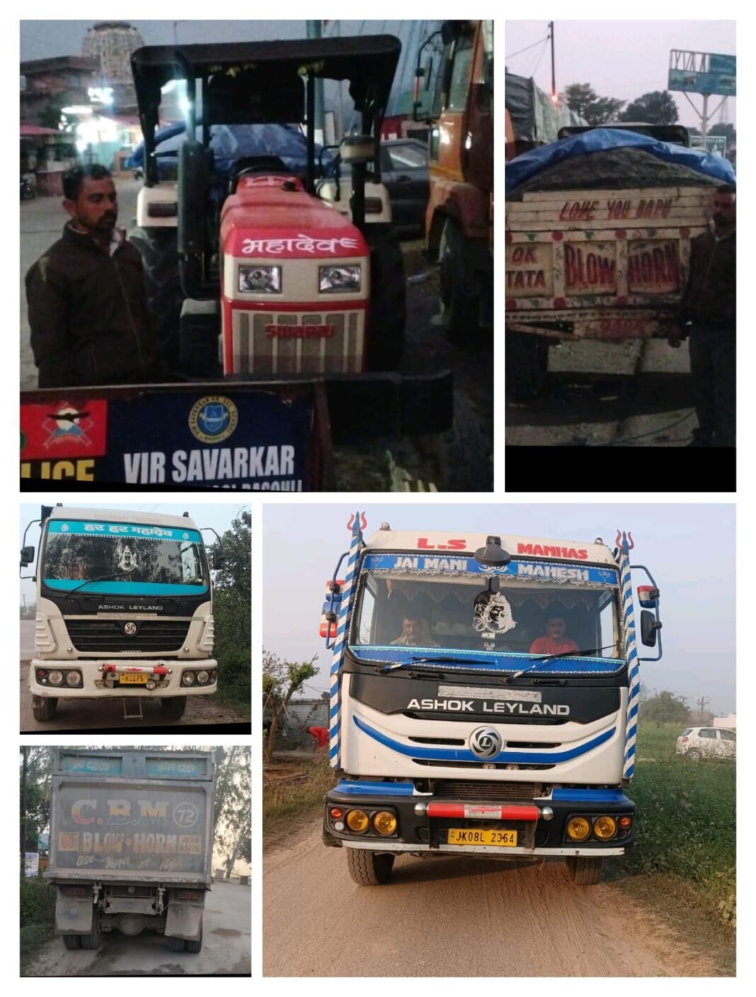 J&K POLICE KATHUA SEIZED 03 VEHICLES FOR ILLEGAL MINING WITHIN THE KATHUA DISTRICT
